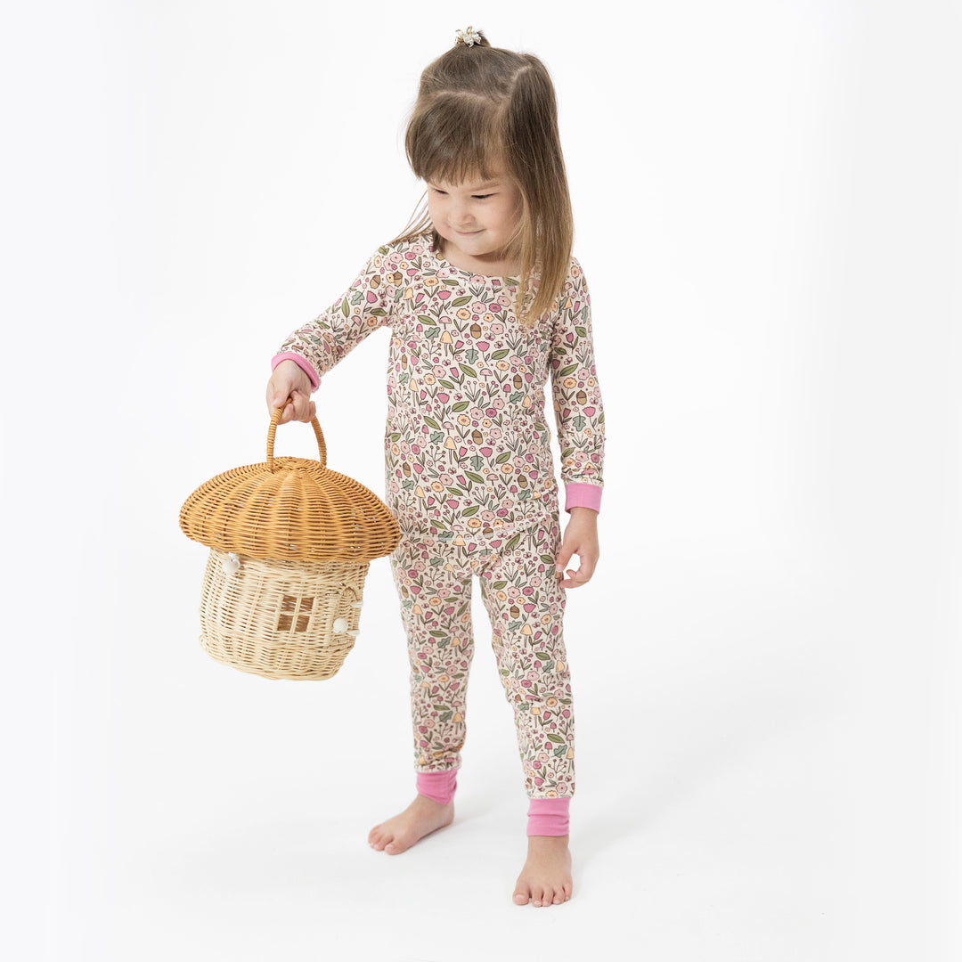 Acorn Floral Long Sleeve Loungewear Pajama Set