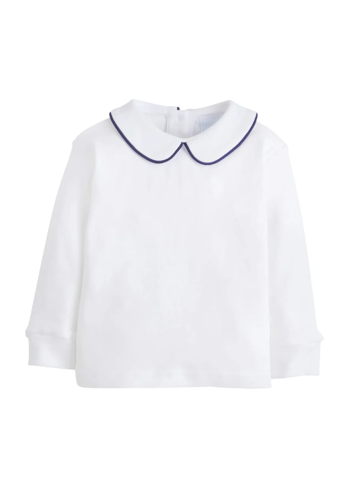 Navy Piped Peter Pan Shirt
