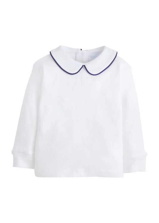 Navy Piped Peter Pan Shirt