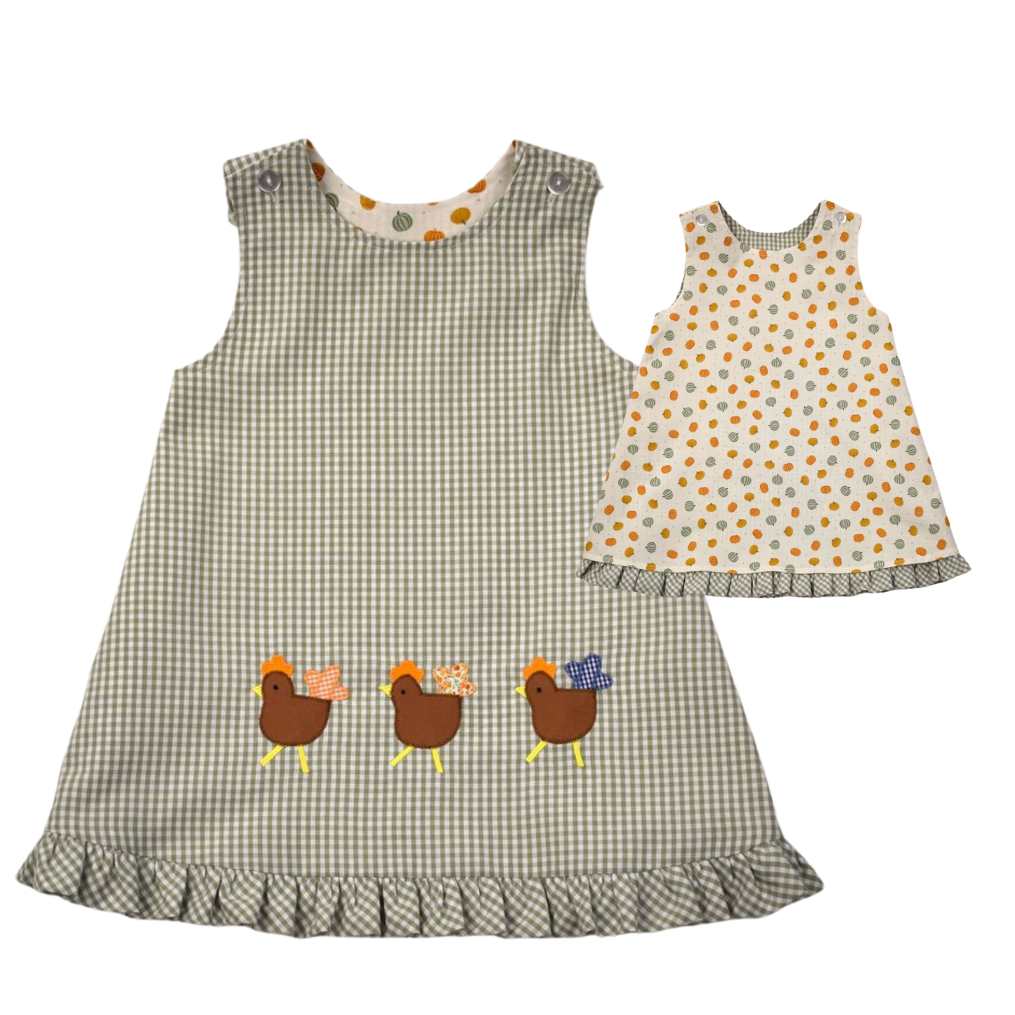 Turkey & Pumpkin Reversible Jumper