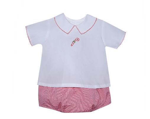 Boys Candy Cane Diaper Set