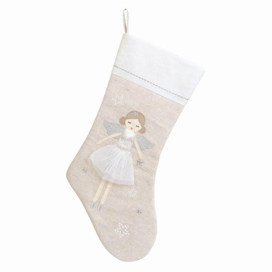 Silver & White Angel Stocking