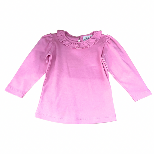 Pink Ruffle Neck Top