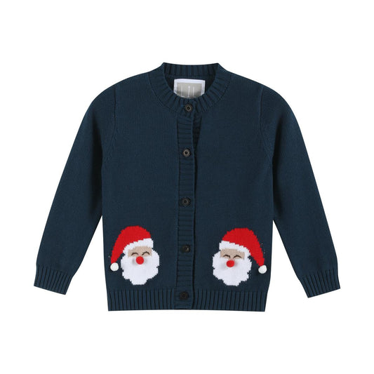 Navy Santa Cardigan