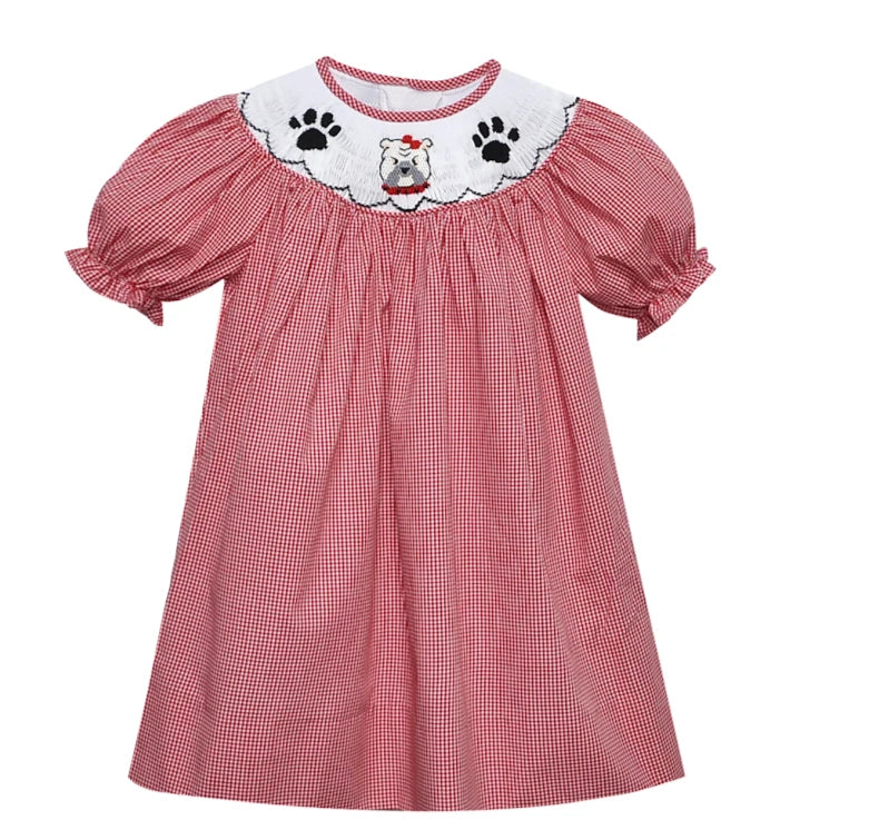 Bulldog Smocked Dress