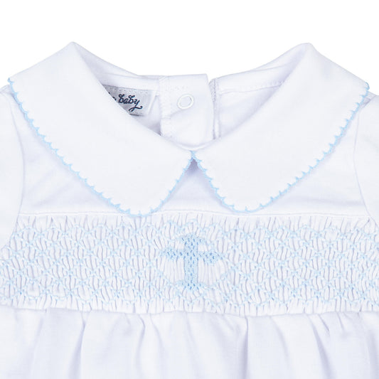 Blue Smocked Blessed Gown