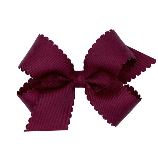 Burgundy Scallop Bow