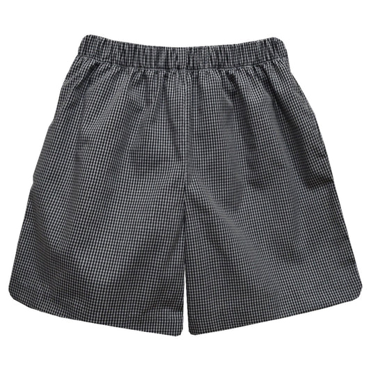 Black Gingham Boys Pull On Shorts