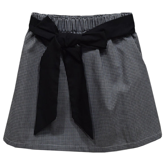 Black Gingham Skirt with Sash