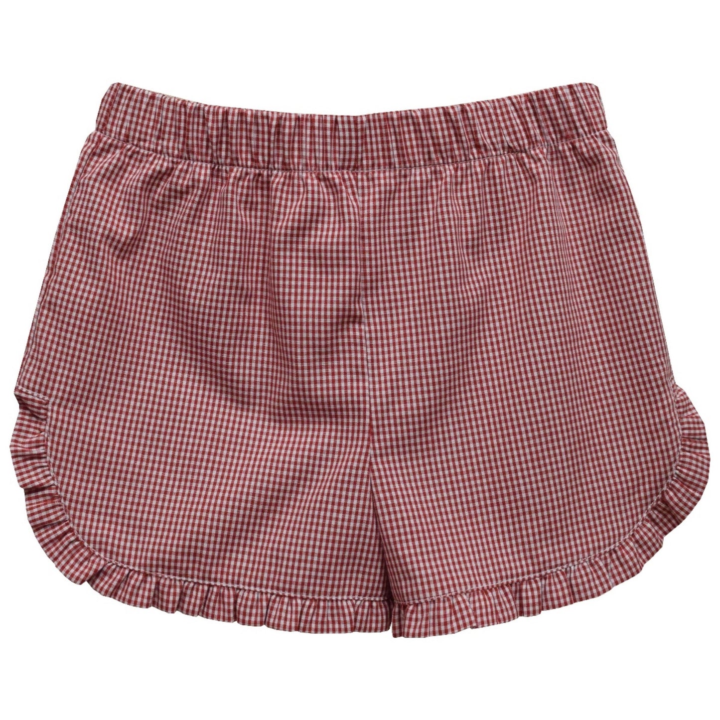 Red Gingham Girls Ruffle Shorts