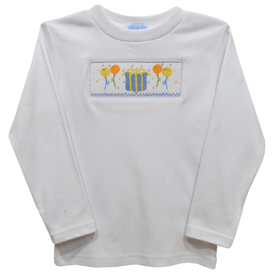 Birthday Balloons Smocked Long Sleeve T-Shirt