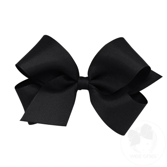 Black Classic Grosgrain Girls Hair Bow