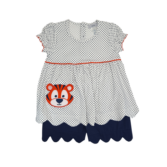 Tiger Appliqué Girl’s Short Set