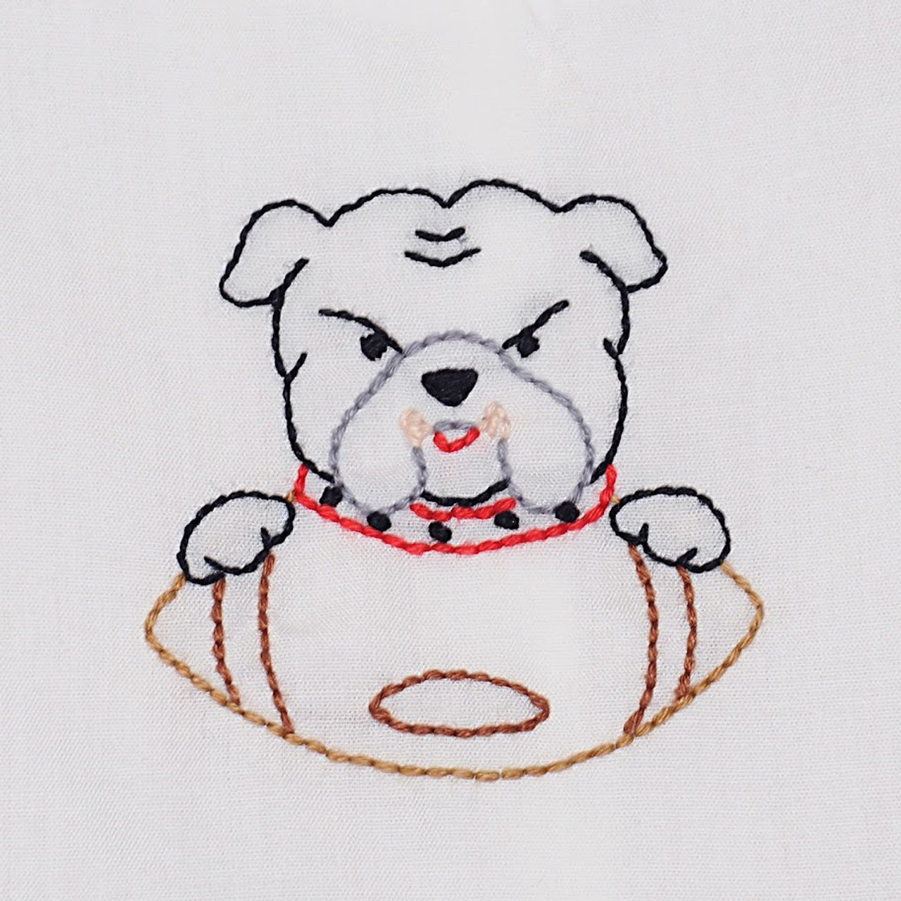 Bulldog Embroidered Girls Bloomer Set