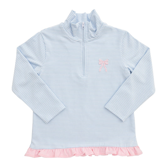 Bow Ruffle 1/4 Zip Pullover
