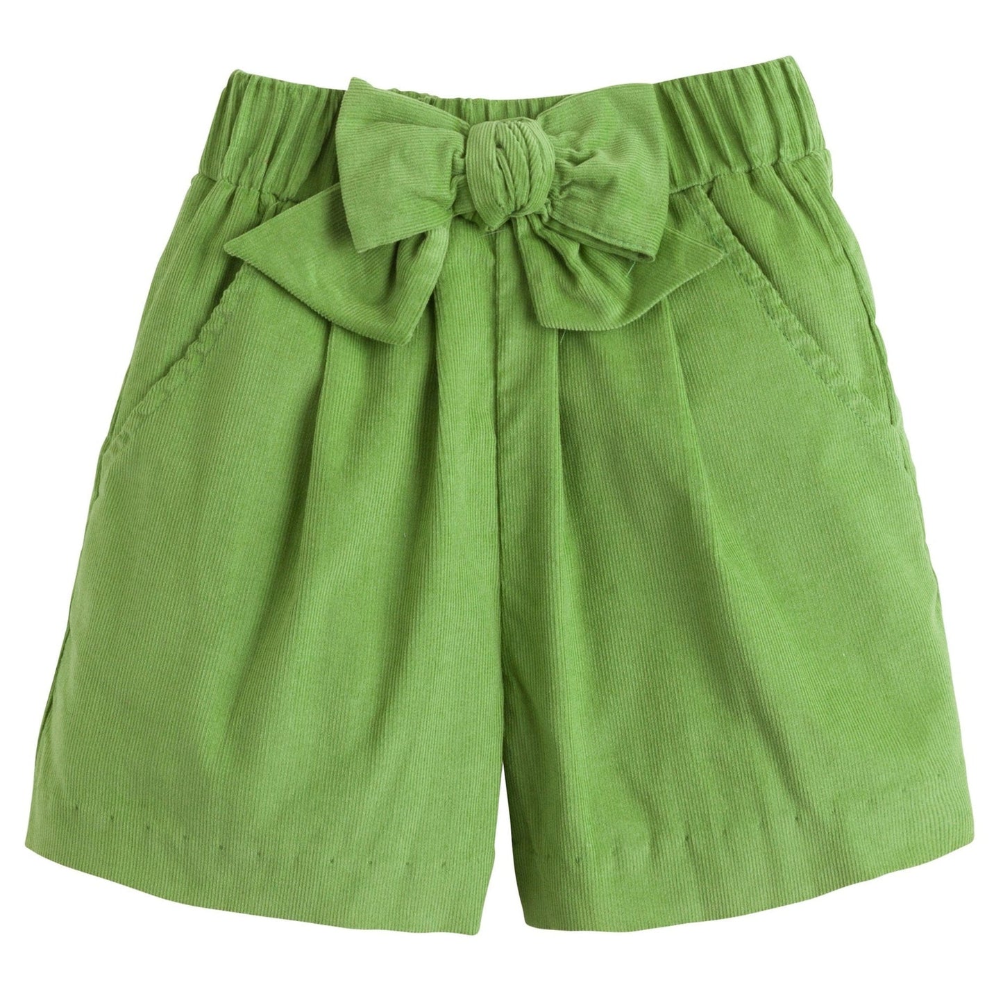Girls Corduroy Bow Shorts - Sage Green