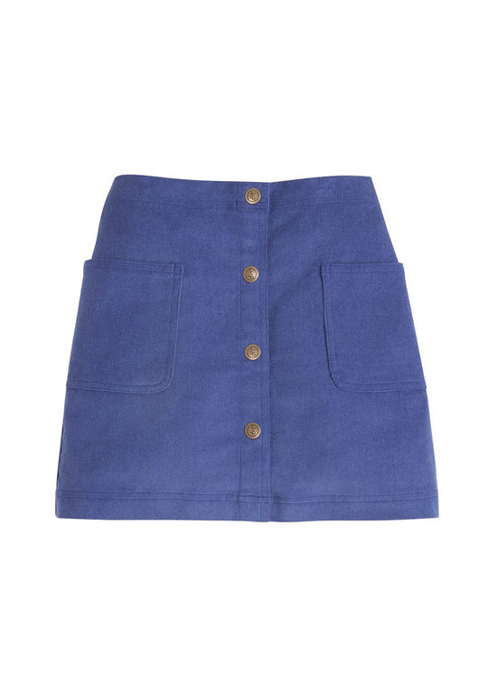 Emily Pocket Corduroy Skirt - Blue