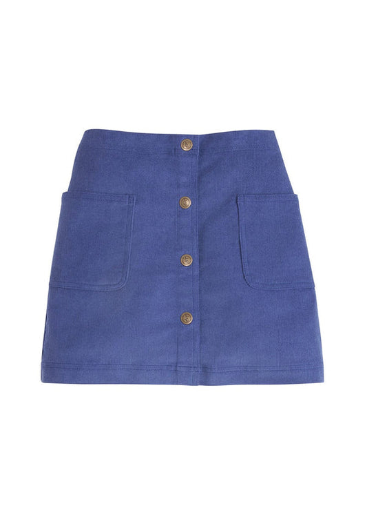 Emily Pocket Corduroy Skirt - Blue