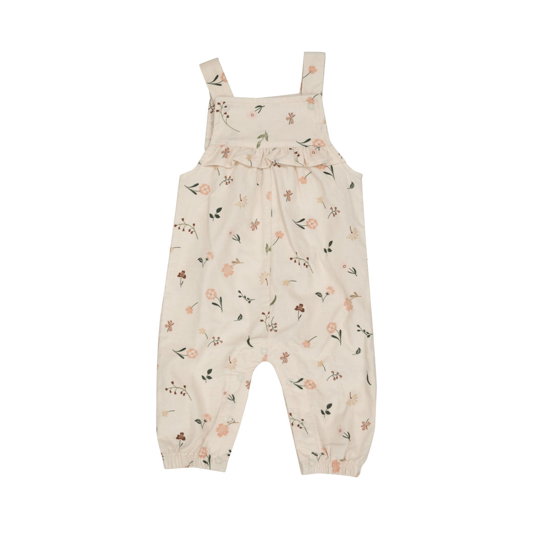 Floating Floral Yoke Ruffle Overall