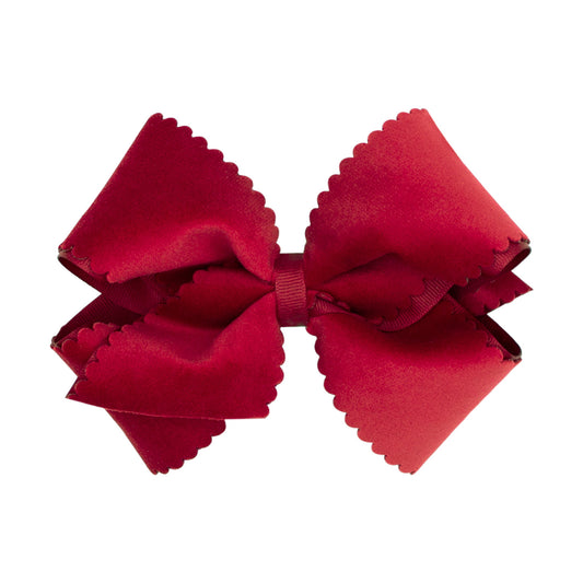 Small King Velvet Scallop Edge Bow