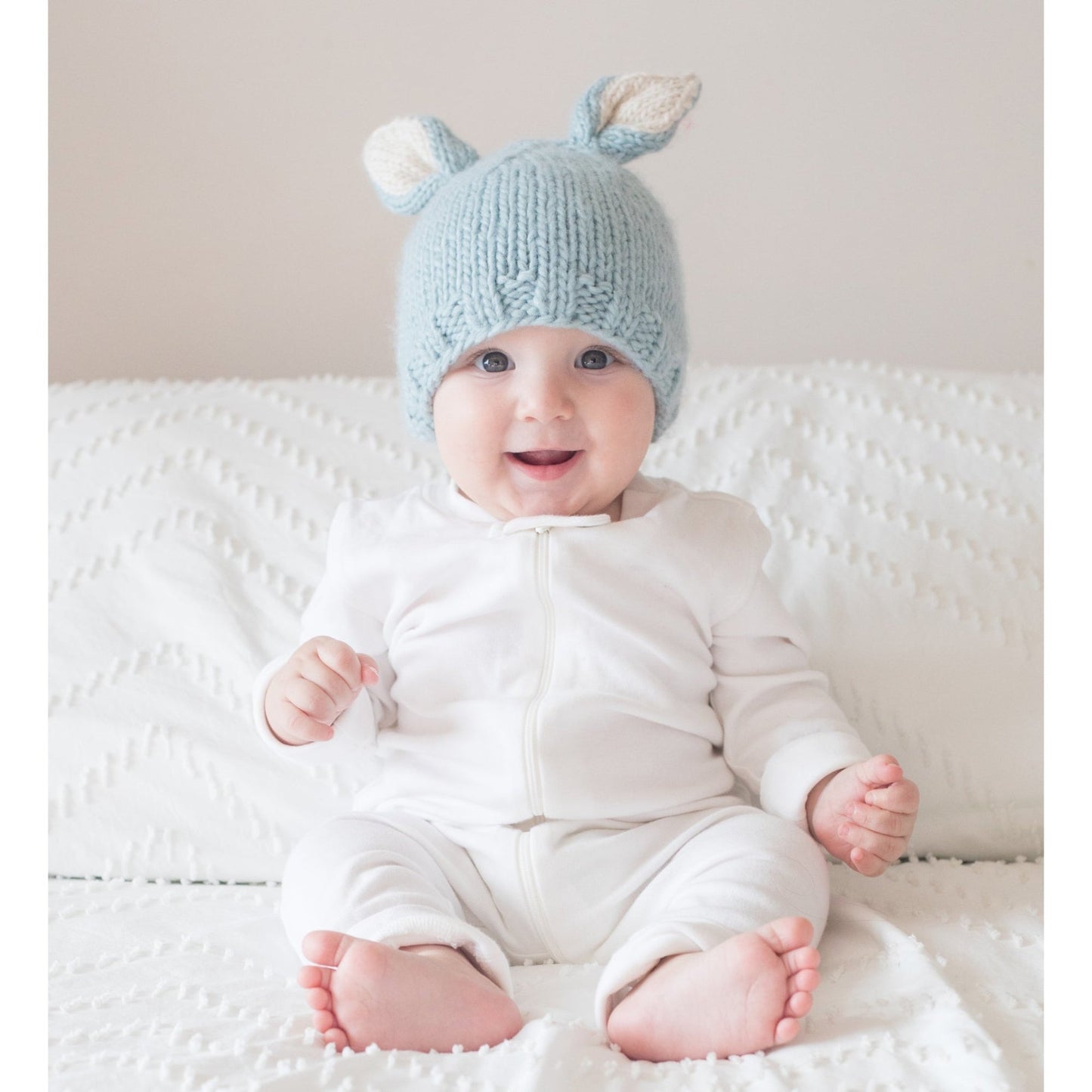 Bunny Ears Blue Beanie Hat