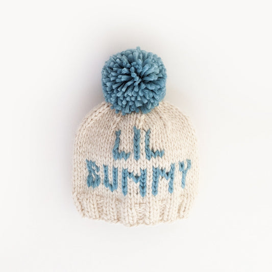Lil Bunny Blue Letters Beanie Hat