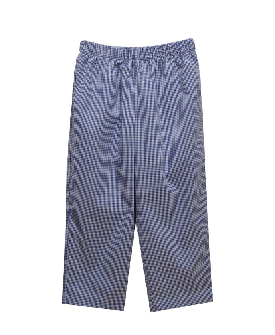 Navy Gingham Boys Pull On Pant