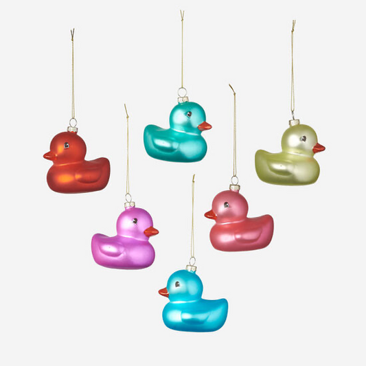 Rubber Ducky Glass Ornament