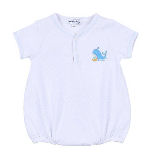 Ocean Bliss Embroidered Front Snap Boys Bubble