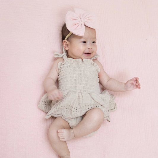French Oak Smocked Skirted Bubble