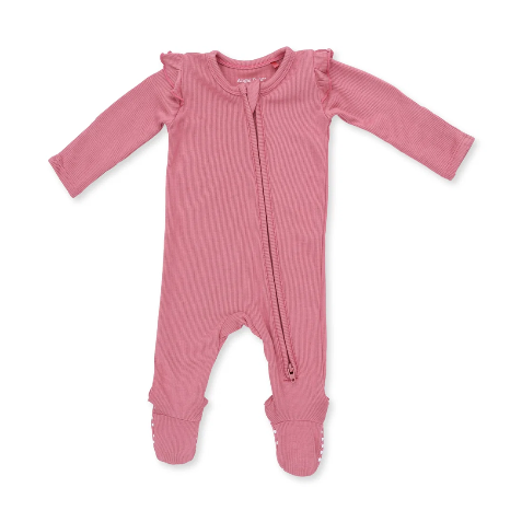 Baroque Rose Ruffle Zipper Footie