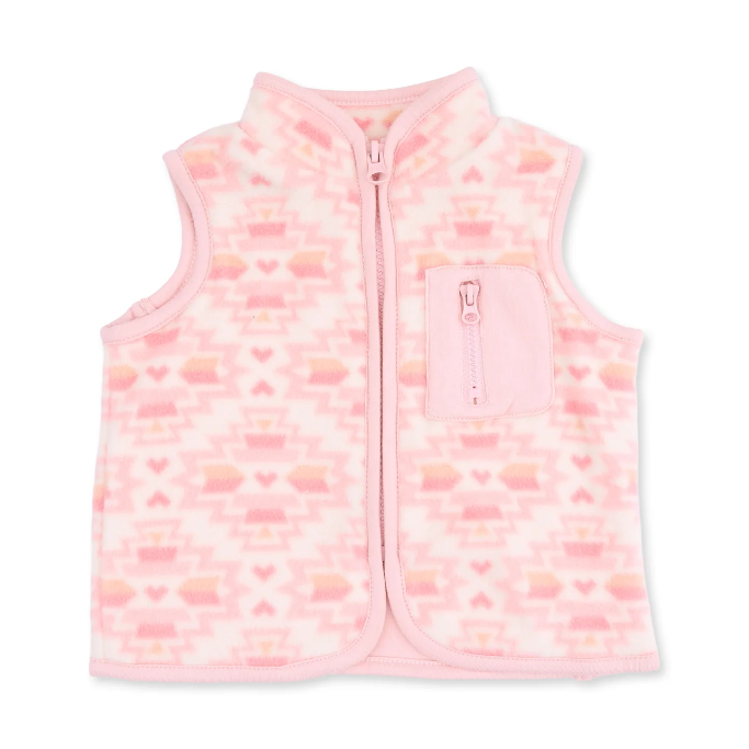 Southwest Pink Fleece Vest