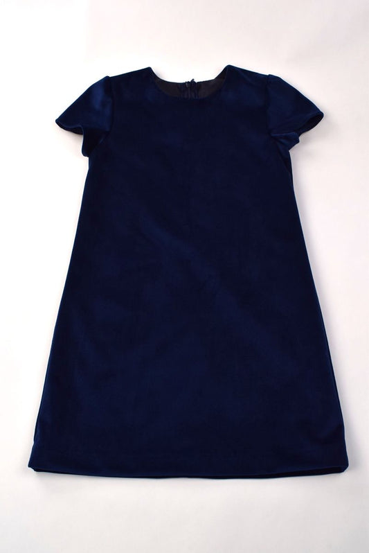 Navy Velvet A-line Dress