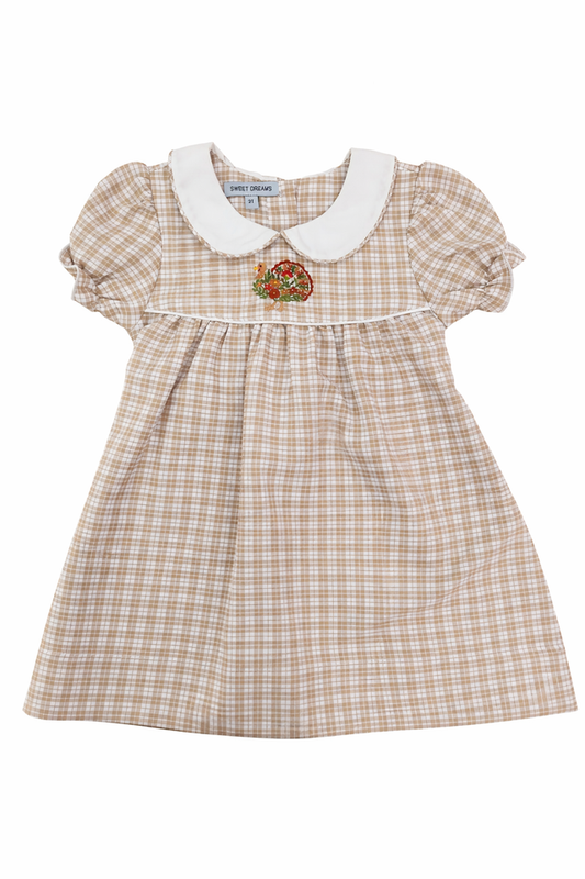 Turkey Embroidered Plaid Dress