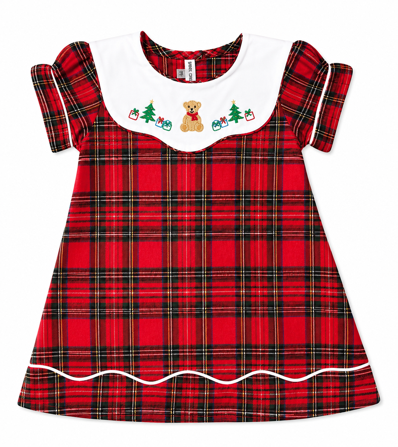 Teddy Bear Tartan Dress