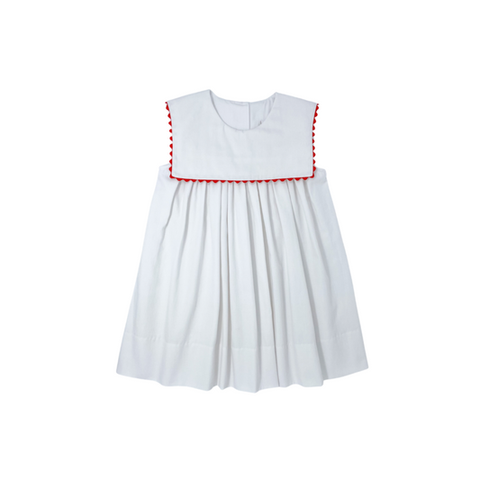 Hope Chest Dress - White / Red Ric Rac