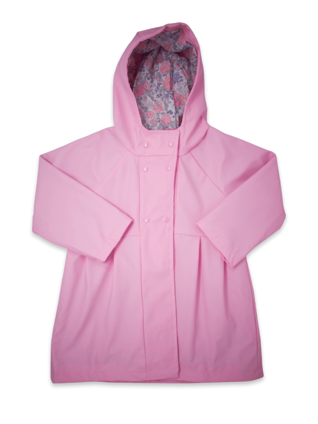 Rainy Day Raincoat - Pink with Floral Liner