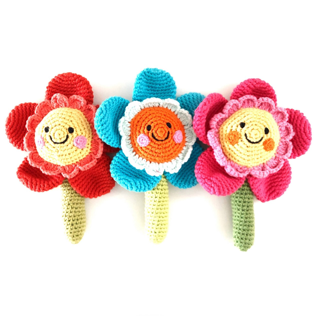 Flower Knitted Rattle