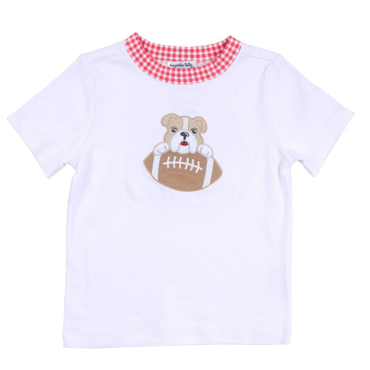 Bulldog Football Appliqué Short Sleeve Shirt