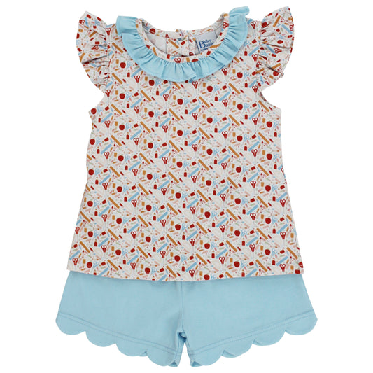 School Days Shorts Set