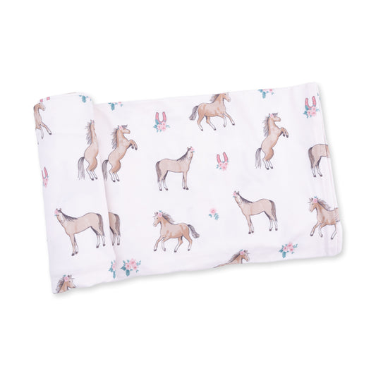 I Love Horses Swaddle