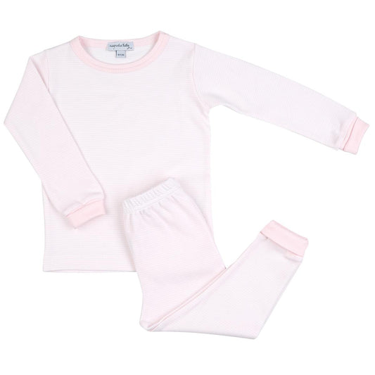 Mini Striped Long Pajamas - Pink or Blue