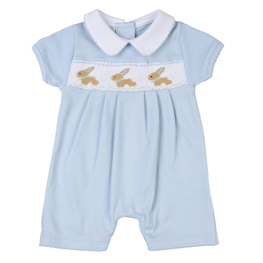 Springtime Bunny Smocked Collared Short Playsuit