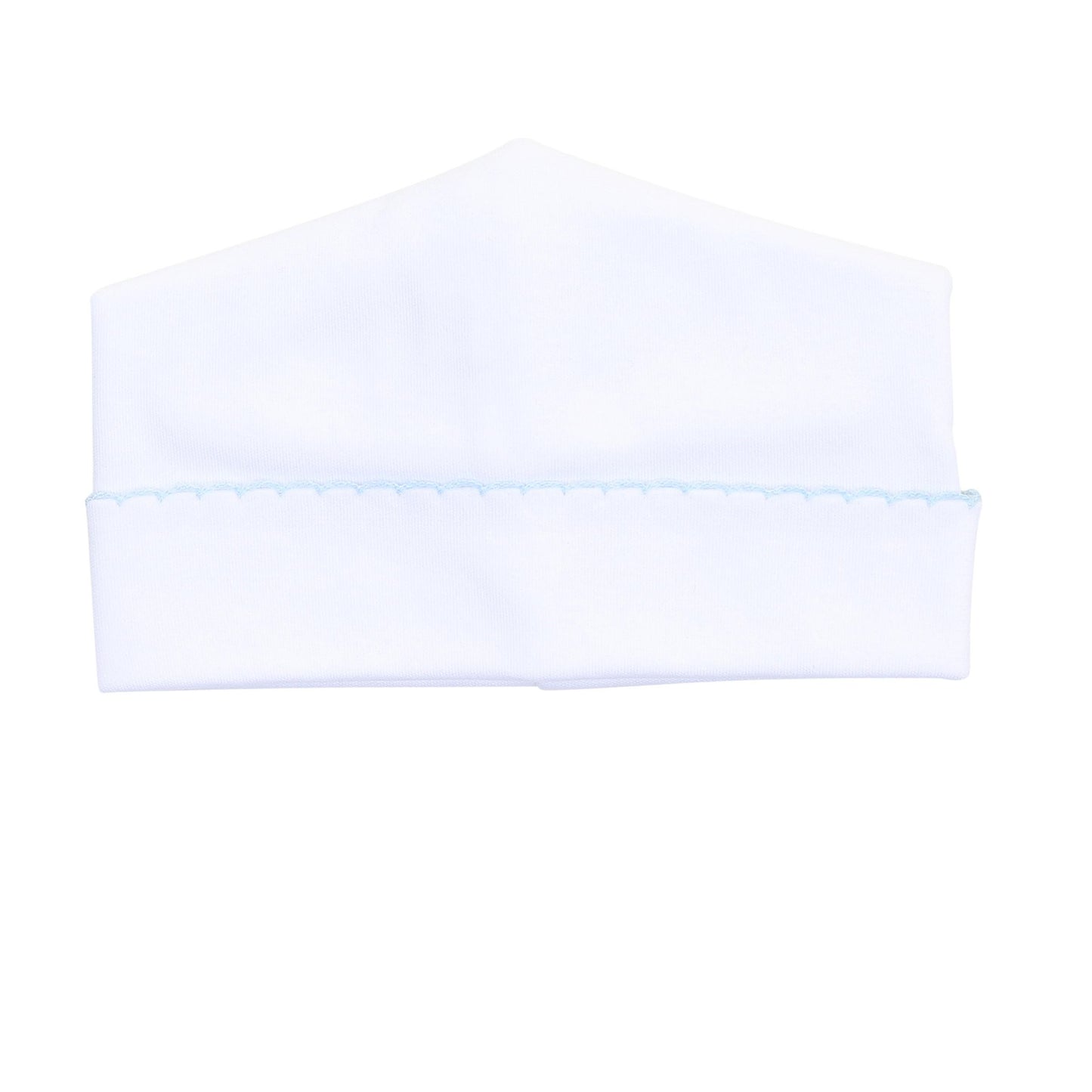 White Baby Hat - Light Blue or Pink Trim