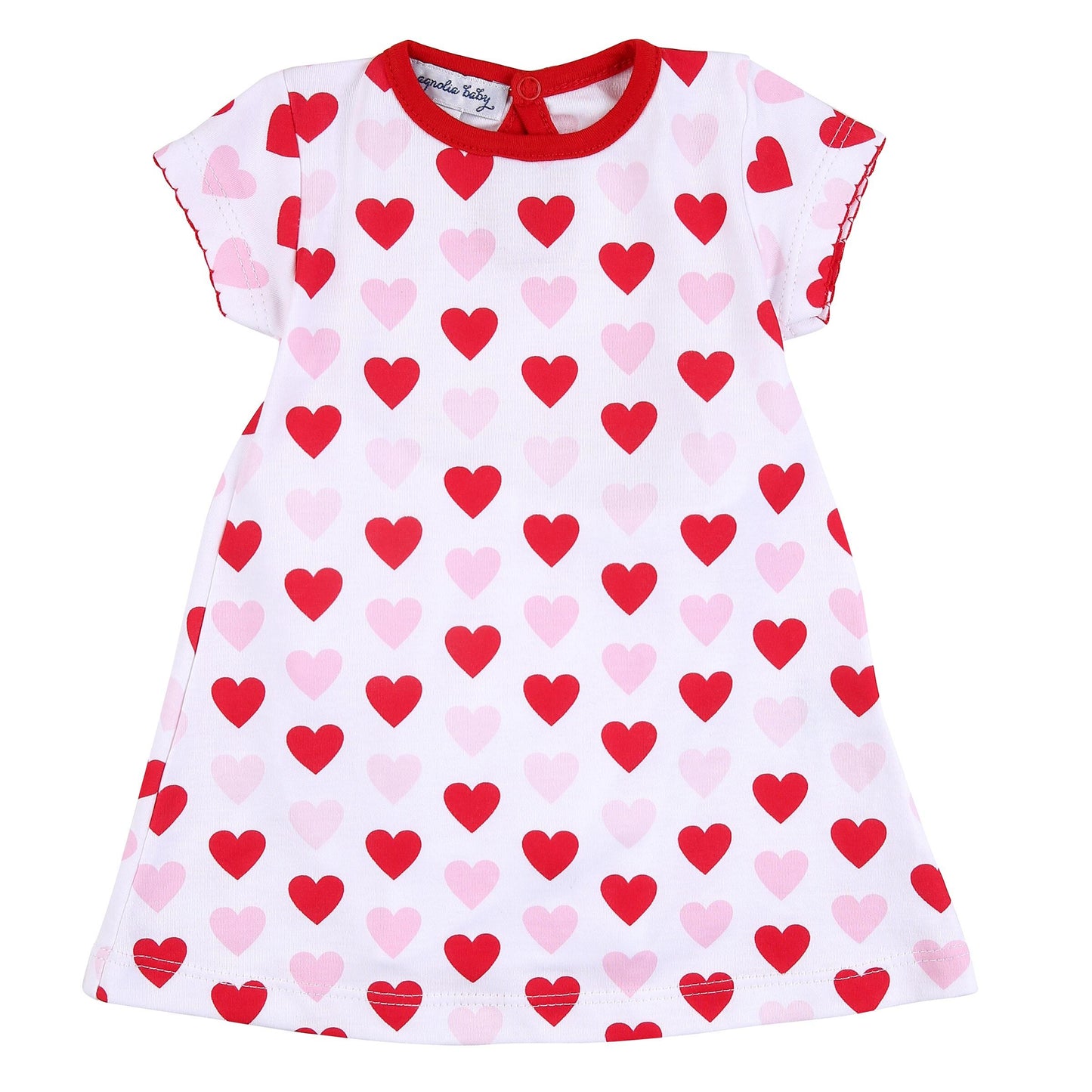 Heart to Heart Red Printed Short Sleeve Dress