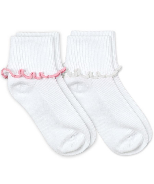 Girls Ripple Trim Socks 2-Pack