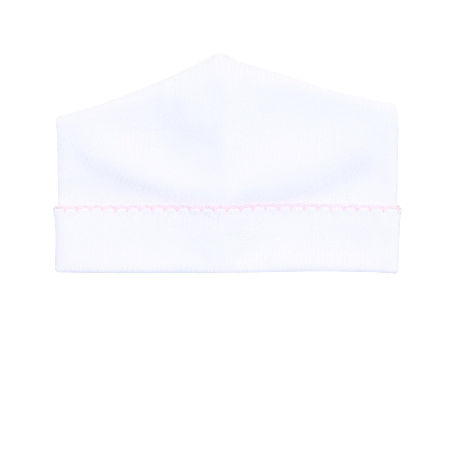 White Baby Hat - Light Blue or Pink Trim