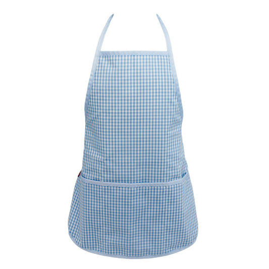 Baby Blue Gingham Art Smock For Kids