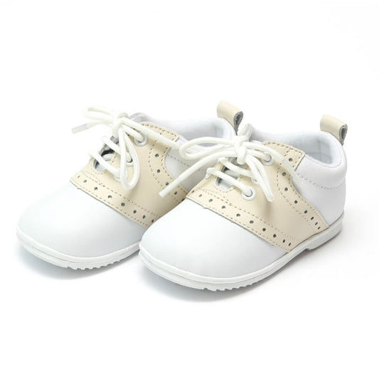 Austin Beige Leather Saddle Oxford Shoe (Baby)