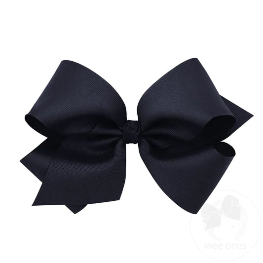 Navy Classic Grosgrain Girls Hair Bow